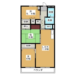 第3光ハイツ【6階】の間取り