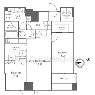 ウエストパークタワー池袋【24階】の間取り