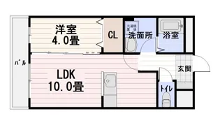 プレステージ赤間【1階】の間取り