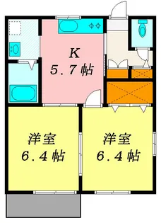 サンヴィレッジA【2階】の間取り