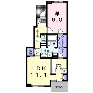 ビオーラ松山B【1階】の間取り
