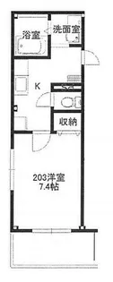 ラスパセス代々木【2階】の間取り