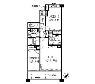 ミレニアムコート青葉台【5階】の間取り