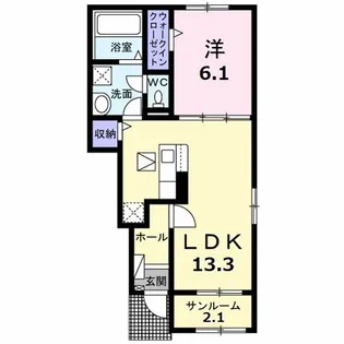 グランドニューファイブII【1階】の間取り