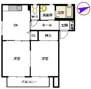 ボヌール シュー A棟【2階】の間取り