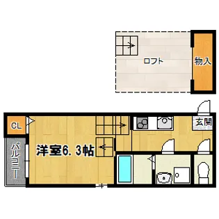 グランディオーソ姫島【1階】の間取り