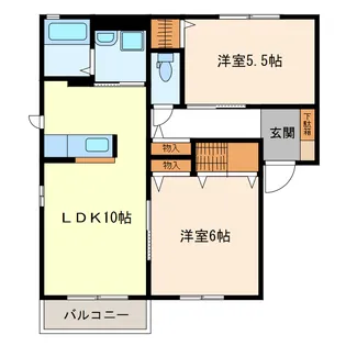 ラヴィアンロ一ズ C棟【2階】の間取り