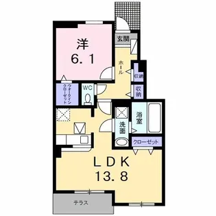 モン レーヴ【1階】の間取り