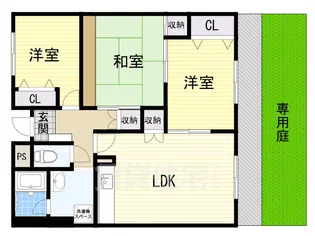 ドゥエルなかせい【1階】の間取り