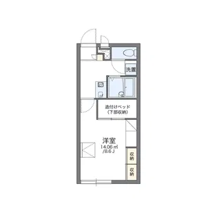 レオパレス八景水谷【2階】の間取り