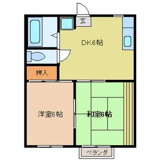 ハイツタカノB棟【2階】の間取り