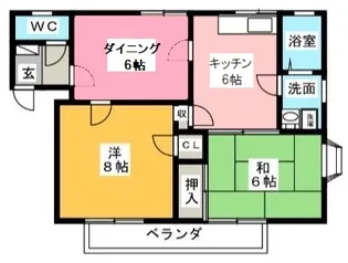 コーポルークワットB【2階】の間取り
