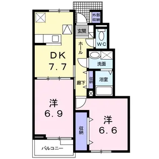 フレンシアM I DK【1階】の間取り