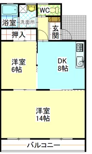 城東マンションB【4階】の間取り