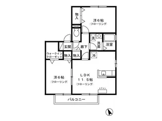 グリューン桜堤A【2階】の間取り