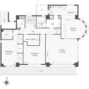 レジデンス等々力【1階】の間取り