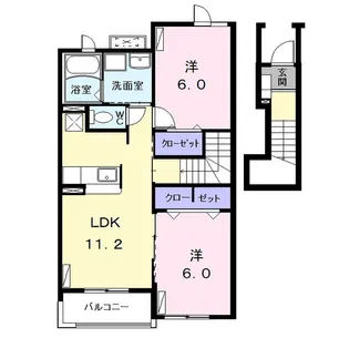 コンフォート江松II【2階】の間取り