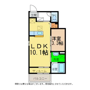 1LDKの間取り画像