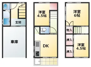 大阪府門真市深田町【一戸建】の間取り