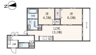 (シニア限定)へーベルヴィレッジときわ台~Serenity Court【2階】の間取り