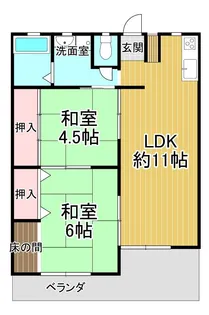 ふるやハイツ【1階】の間取り