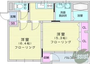 メゾン・ドゥ・ルポ【2階】の間取り