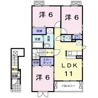 滋賀県長浜市神照町【アパート】の間取り