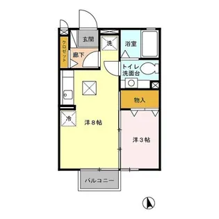 サニーウェル B【1階】の間取り