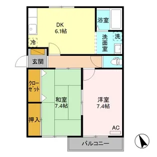 新潟県長岡市宮内6【アパート】の間取り