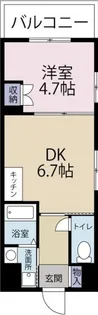 1DKの間取り画像