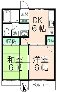 サンクリード高幡【1階】の間取り