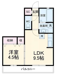 デカルト【3階】の間取り