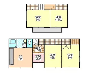 茨城県つくば市谷田部【一戸建】の間取り