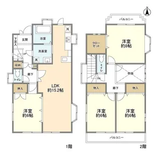 神奈川県横浜市港北区師岡町【一戸建】の間取り