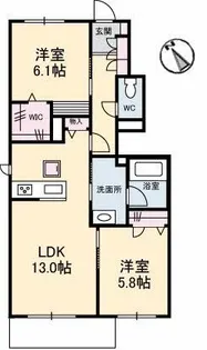 アンソレイユ B棟【1階】の間取り
