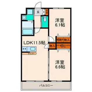 東仙台レジデンス参番館【5階】の間取り