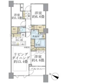Brillia東中野Parkside Hills【7階】の間取り