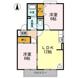 カムール高畑 B【2階】の間取り