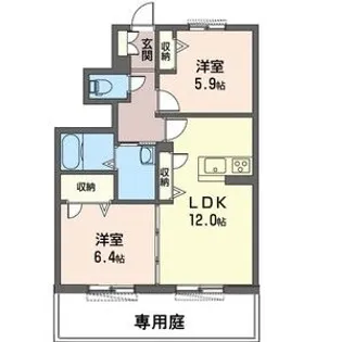 コーポ花水木A【1階】の間取り