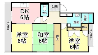 タニガシラハイツ【5階】の間取り
