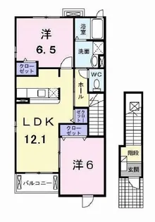 兵庫県加古郡播磨町北本荘2【アパート】の間取り