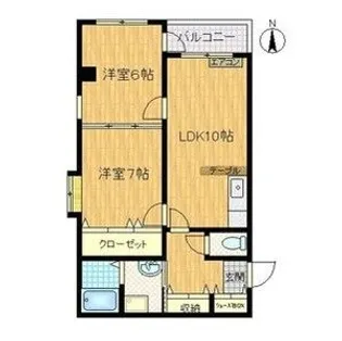 難波パークハウス【6階】の間取り