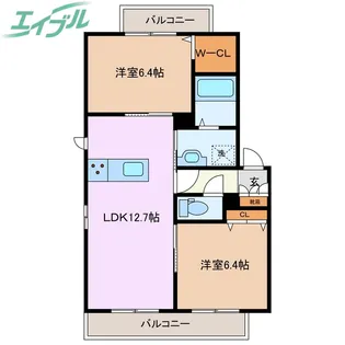 エスペラール B【2階】の間取り