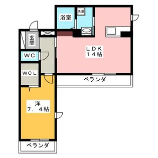 クレア元城【3階】の間取り