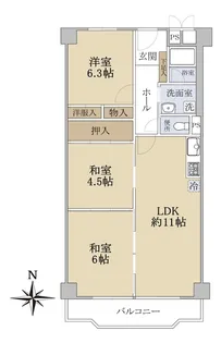 西大路ハイム【9階】の間取り
