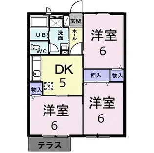 サンパークもりみつC棟【1階】の間取り