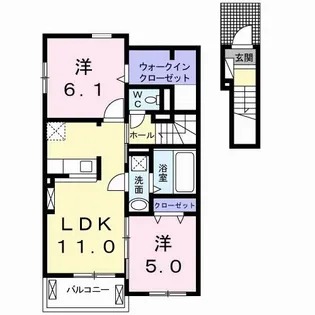 マルベリー フィールド D【2階】の間取り