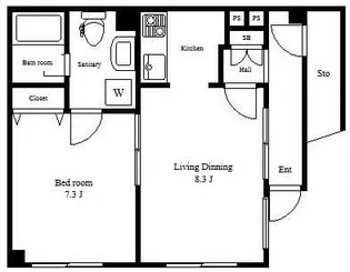 東京都中野区東中野5【マンション】の間取り