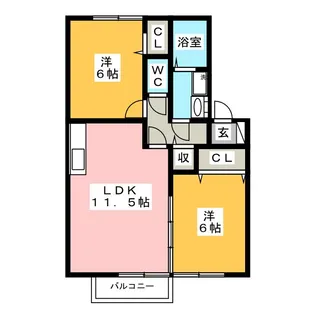 ドルチェ ヴィータC【1階】の間取り