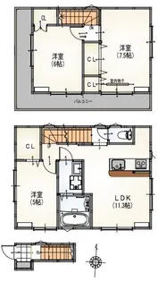 サンライズ西大島【1階】の間取り